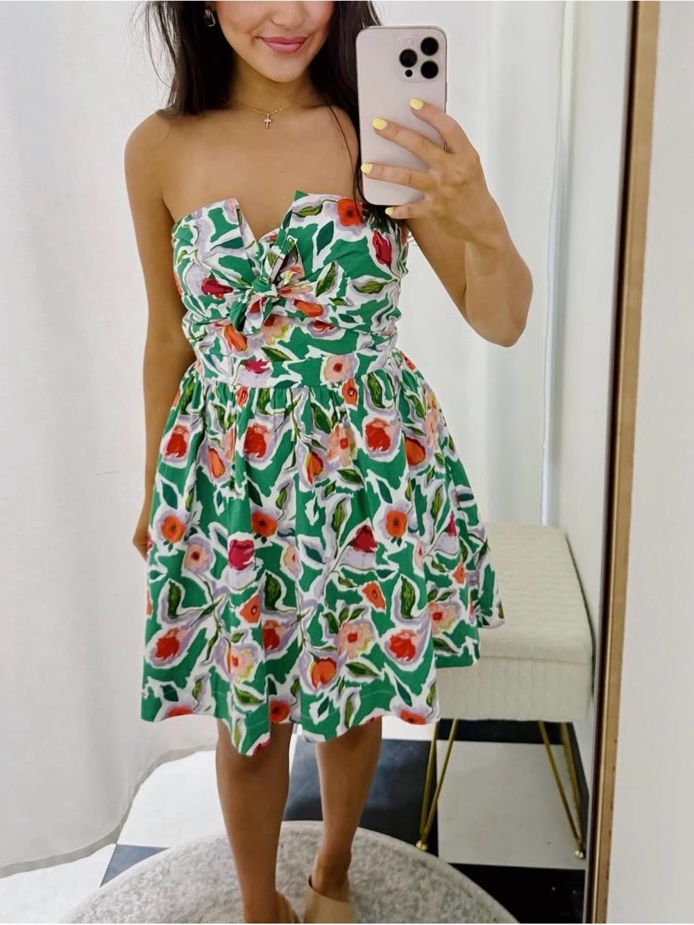 NWT, English Factory, Floral Tie Front Bustier
Strapless Mini, Large